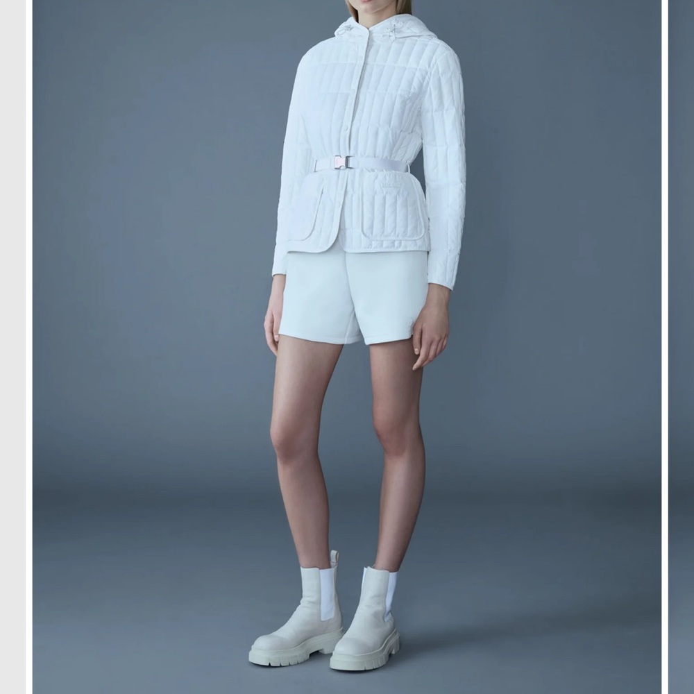 Mackage Ivory Quilted Jacket with Snap Buttons